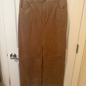 Suede Slit Front Women's Pencil Skirt
